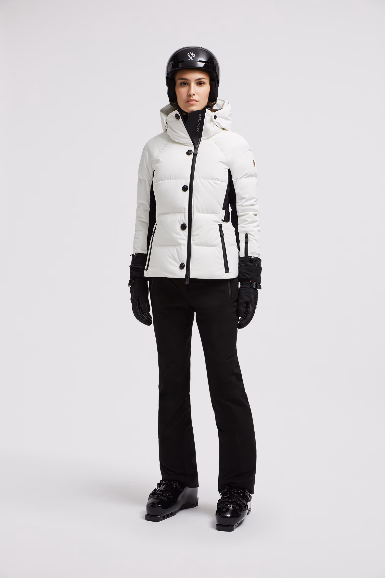 Veste de ski à capuche Guyane Femmes Blanc Neige Moncler 0